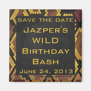 Monogramm-Schlange Brown und Golddruck Magnet