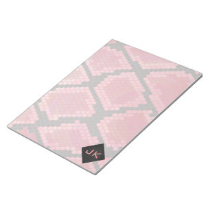 Monogramm Schlange Schwarz und Rot Notizblock