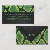 Monogramm-Schlangen-Grün und Schwarzes Visitenkarte (Vorne/Hinten)