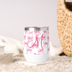 Monogramm Schleifen-Rosa Coquette-Ästhetik Preppy-