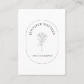 Monogramm, schlicht, elegante, floral visitenkarte (Vorderseite)