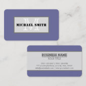 Monogramm Schlichter dunkelblauer Hintergrund Visitenkarte (Vorne/Hinten)