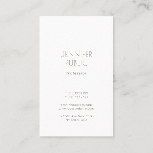 Monogramm-schlichter eleganter Trendy moderner Visitenkarte (Rückseite)