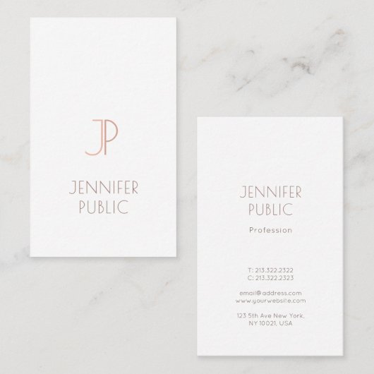 Monogramm-schlichter eleganter Trendy moderner Visitenkarte (Vorne/Hinten)