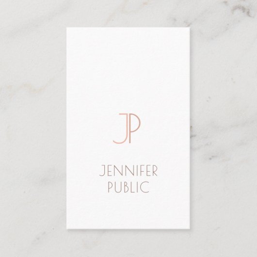 Monogramm-schlichter eleganter Trendy moderner Visitenkarte (Vorderseite)