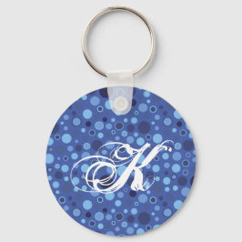 Monogramm-Schlüsselanhänger für Blauer Blasen-Punk Schlüsselanhänger