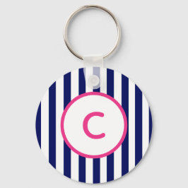 Monogramm-Schlüsselanhänger für Navy Strip Schlüsselanhänger