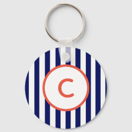 Monogramm-Schlüsselanhänger für Navy Strip Schlüsselanhänger