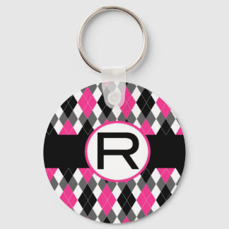 Monogramm-Schlüsselanhänger "R" für die Hot-Pink-R Schlüsselanhänger