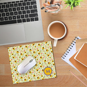 Monogramm-Schmalzblume-Schmetterling-Blumenmuster Mousepad