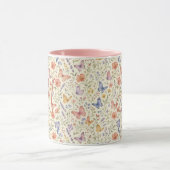 Monogramm Schmetterlinge Aquarell Blumen Geschenk  Tasse (Zentrum)