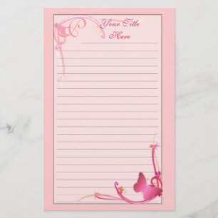 Monogramm-Schmetterlings-Briefpapier Briefpapier