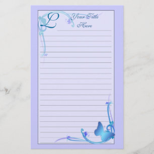 Monogramm-Schmetterlings-Briefpapier Briefpapier