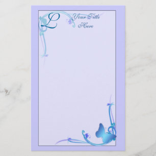 Monogramm-Schmetterlings-Briefpapier Briefpapier
