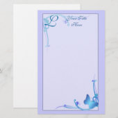 Monogramm-Schmetterlings-Briefpapier Briefpapier (Vorne/Hinten)