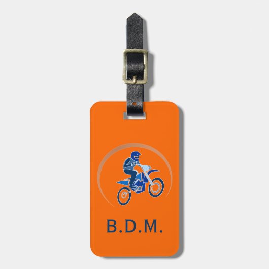 Monogramm-Schmutz-Radfahrer-vektorradfahrender Gepäckanhänger (Vorderseite vertikal)