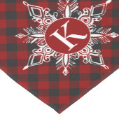 Monogramm-Schneeflocke auf kariert Kurzer Tischläufer (Ecke)