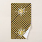 Monogramm Schneeflocke auf kariertes Badetuch Set (Handtuch)