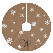 Monogramm-Schneeflocke-Baum-Rock Polyester Weihnachtsbaumdecke (Vorderseite)