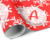 Monogramm-Schneeflocke Geschenkpapier (Rolleneckpunkt)