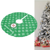 Monogramm Schneeflocken Polyester Weihnachtsbaumdecke