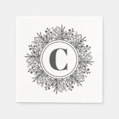 Monogramm-Schneeflocken-Weihnachten Serviette (Vorderseite)
