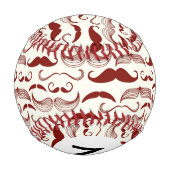 Monogramm-Schnurrbart-Muster, Retro-Stil 3 Baseball (Rückseite)