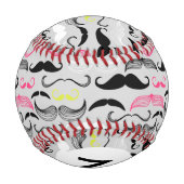 Monogramm-Schnurrbart-Muster, Retro-Stil Baseball (Rückseite)