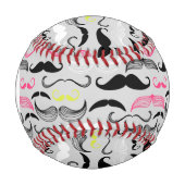 Monogramm-Schnurrbart-Muster, Retro-Stil Baseball (Vorderseite)