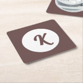 Monogramm-Schokolade Pflaume und Weiß Rechteckiger Pappuntersetzer (angewinkelt)