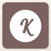 Monogramm-Schokolade Pflaume und Weiß Rechteckiger Pappuntersetzer (Vorderseite)