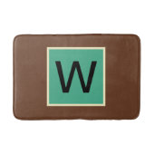 Monogramm Schokoladenbraun und dunkles Mintgrün Badematte (Vorderseite)