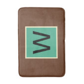 Monogramm Schokoladenbraun und dunkles Mintgrün Badematte (Vorderseite Vertikal)