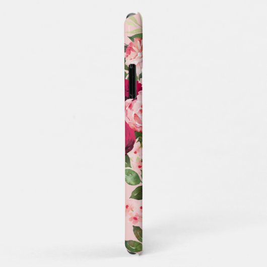 Monogramm schön und klassisch blumenrosa Case-Mate iPhone hülle (Hinten/Rechts)