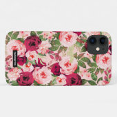 Monogramm schön und klassisch blumenrosa Case-Mate iPhone hülle (Rückseite (Horizontal))