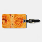 Monogramm-schöne gelb-orangee hybride Tee-Rosen Gepäckanhänger (Vorderseite horizontal)