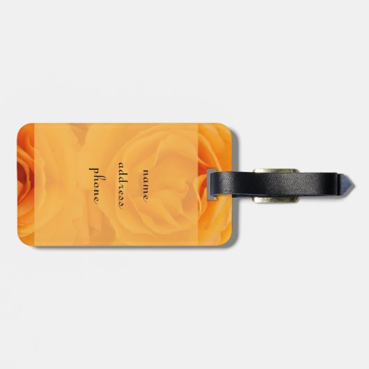 Monogramm-schöne gelb-orangee hybride Tee-Rosen Gepäckanhänger (Rückseite horizontal)