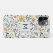 Monogramm schönes botanisches Muster Case-Mate iPhone Hülle (Rückseite (Horizontal))