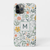 Monogramm schönes botanisches Muster Case-Mate iPhone Hülle (Rückseite)
