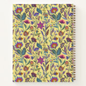 Monogramm Schönes feminines Blume-Muster Gelb Notizblock (Rückseite)