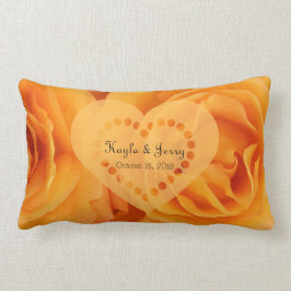 Monogramm-schönes orange hybrides Tee-Rosen-Herz Lendenkissen
