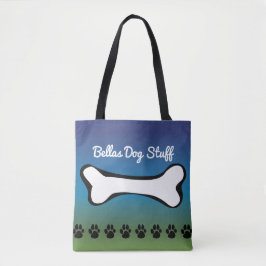 Monogramm-Schoßhund-Spielzeug-zusätzliche blaue Tasche