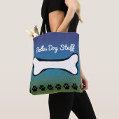 Monogramm-Schoßhund-Spielzeug-zusätzliche blaue Tasche (Von Nahem)