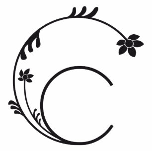 MONOGRAMM-SCHREIBEN C niedliche BLUME Freistehende Fotoskulptur