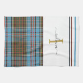 Monogramm Schrift Karo Tartan Clan Anderson Karomu Geschirrtuch (Horizontal)