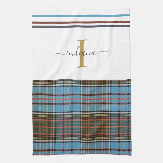 Monogramm Schrift Karo Tartan Clan Anderson Karomu Geschirrtuch (Vertikal)