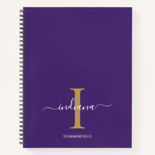Monogramm-Schrift-Typografie Lila Benutzerdefinier Notizblock