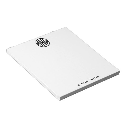 Monogramm Schriftart DIY BG Notizblock (angewinkelt)