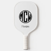 Monogramm Schriftart DIY BG Pickleball Schläger (Vorderseite)