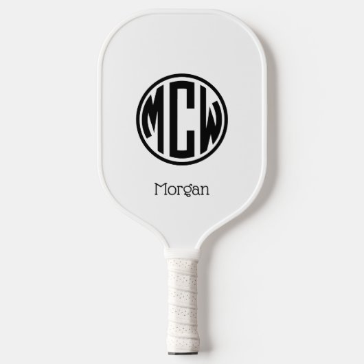 Monogramm Schriftart DIY BG Pickleball Schläger (Vorderseite)